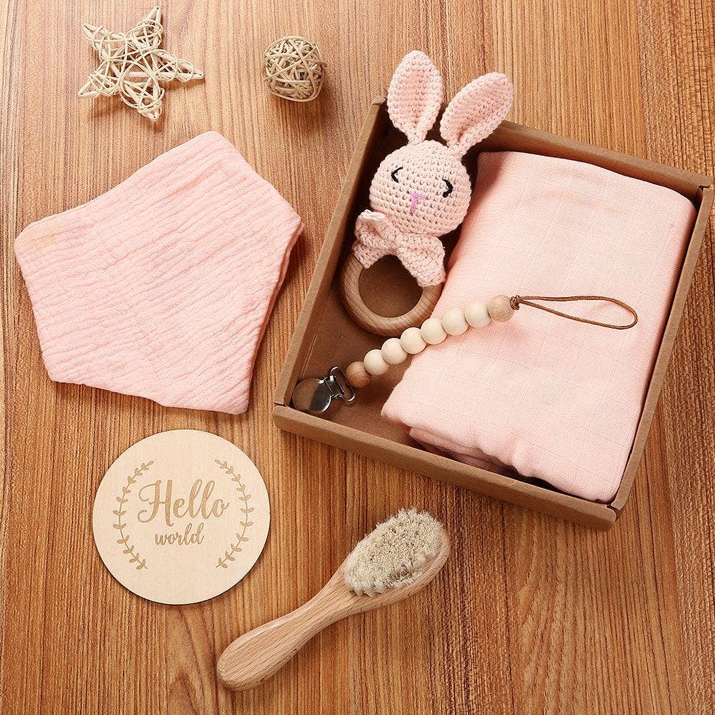 Welcome Baby Gift Box Charming 6-Piece Blush Pink Set for Newborns