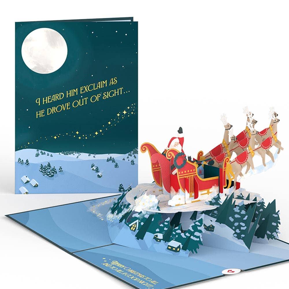 Night Sky Santa Sleigh Lovepop Card
