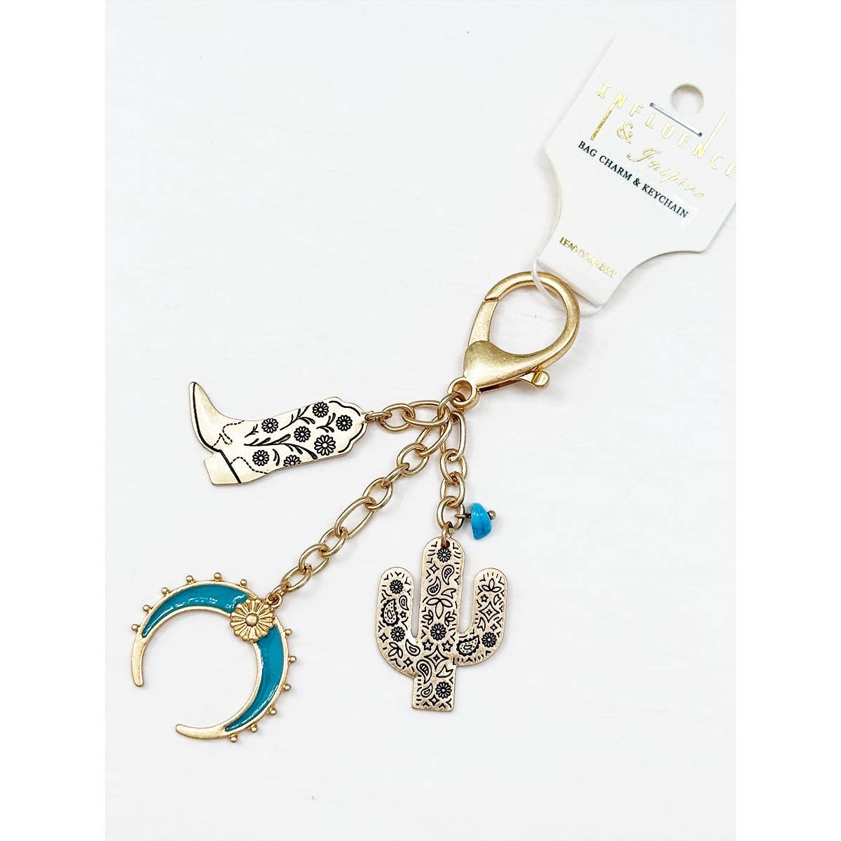 Western Style Metal Bag Charm and Key Chain