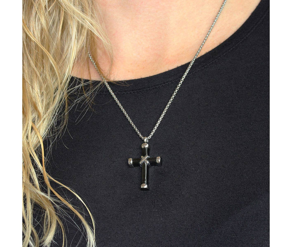 Memorial Jewelry Black Cross Pendant