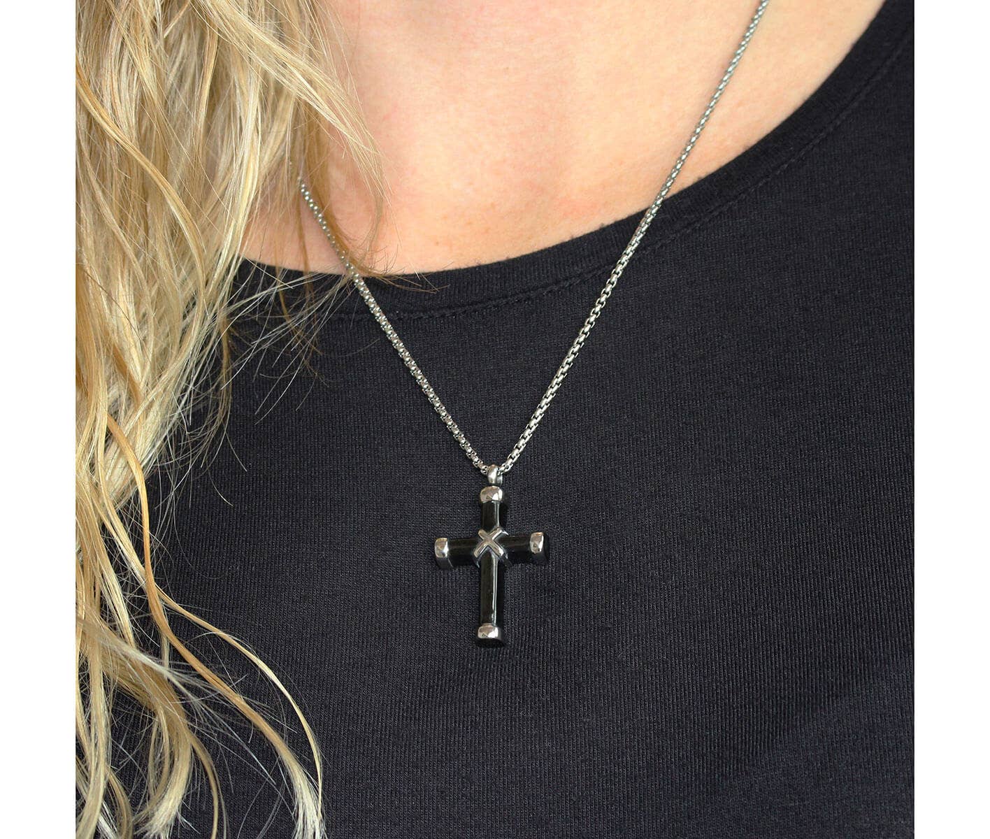 Memorial Jewelry Black Cross Pendant