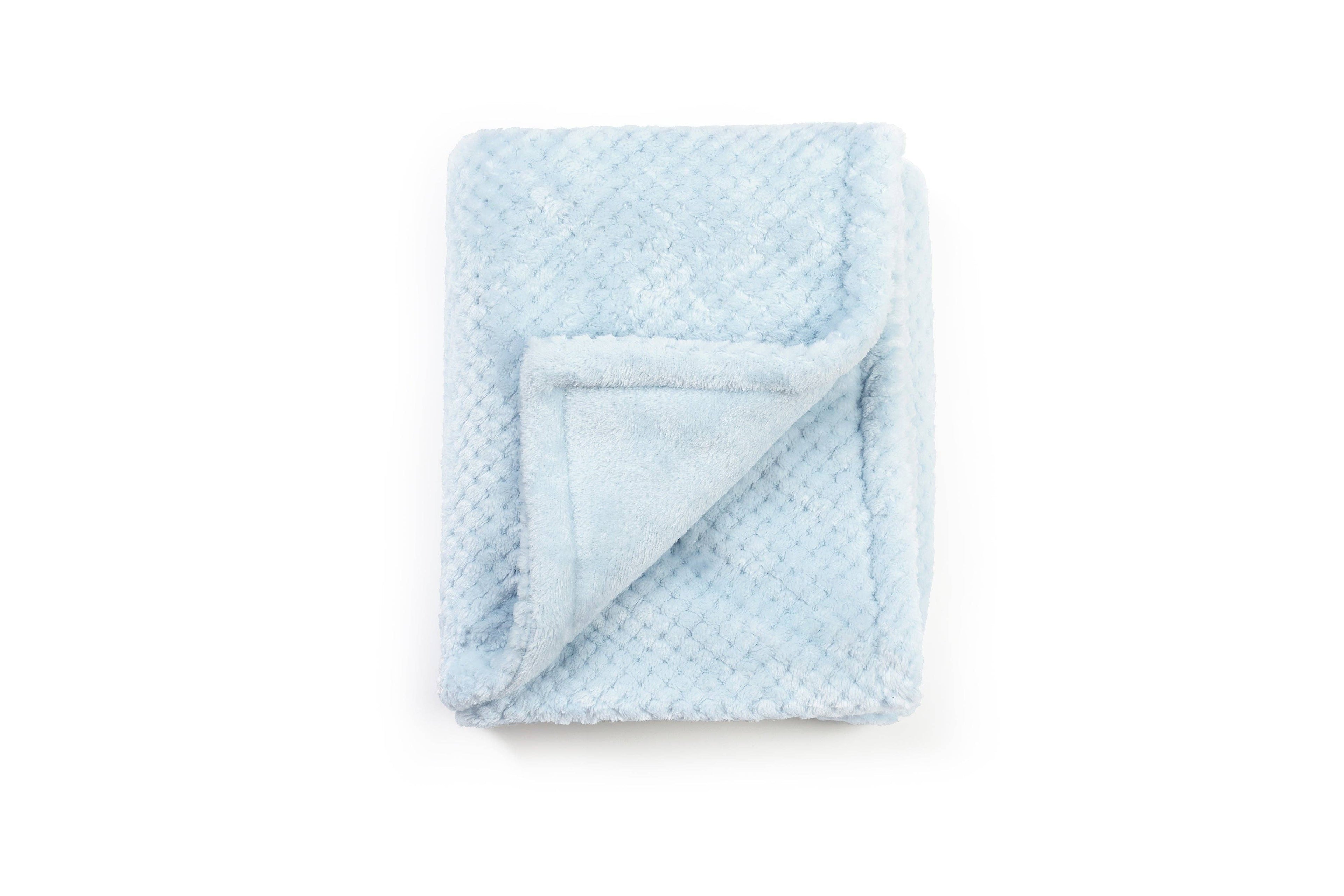 Baby Blanket with Plush Blue Bunny