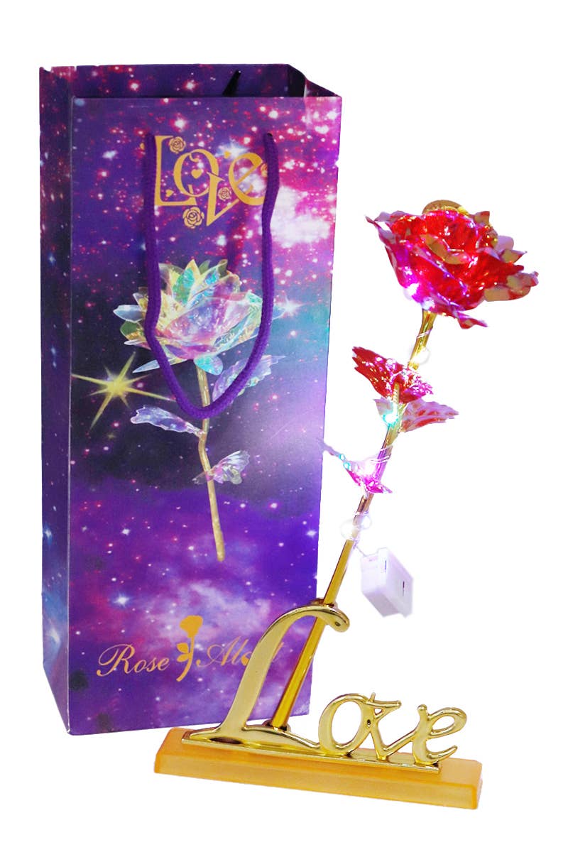 Holographic LED Light-Up Galaxy Rose Gift Box