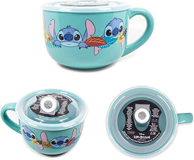 Lilo and Stitch Ceramic Soup Mug with Vented Lid