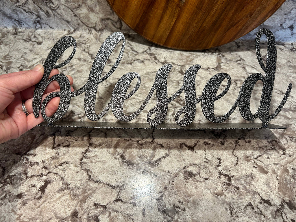 Blessed Metal Tabletop Sign
