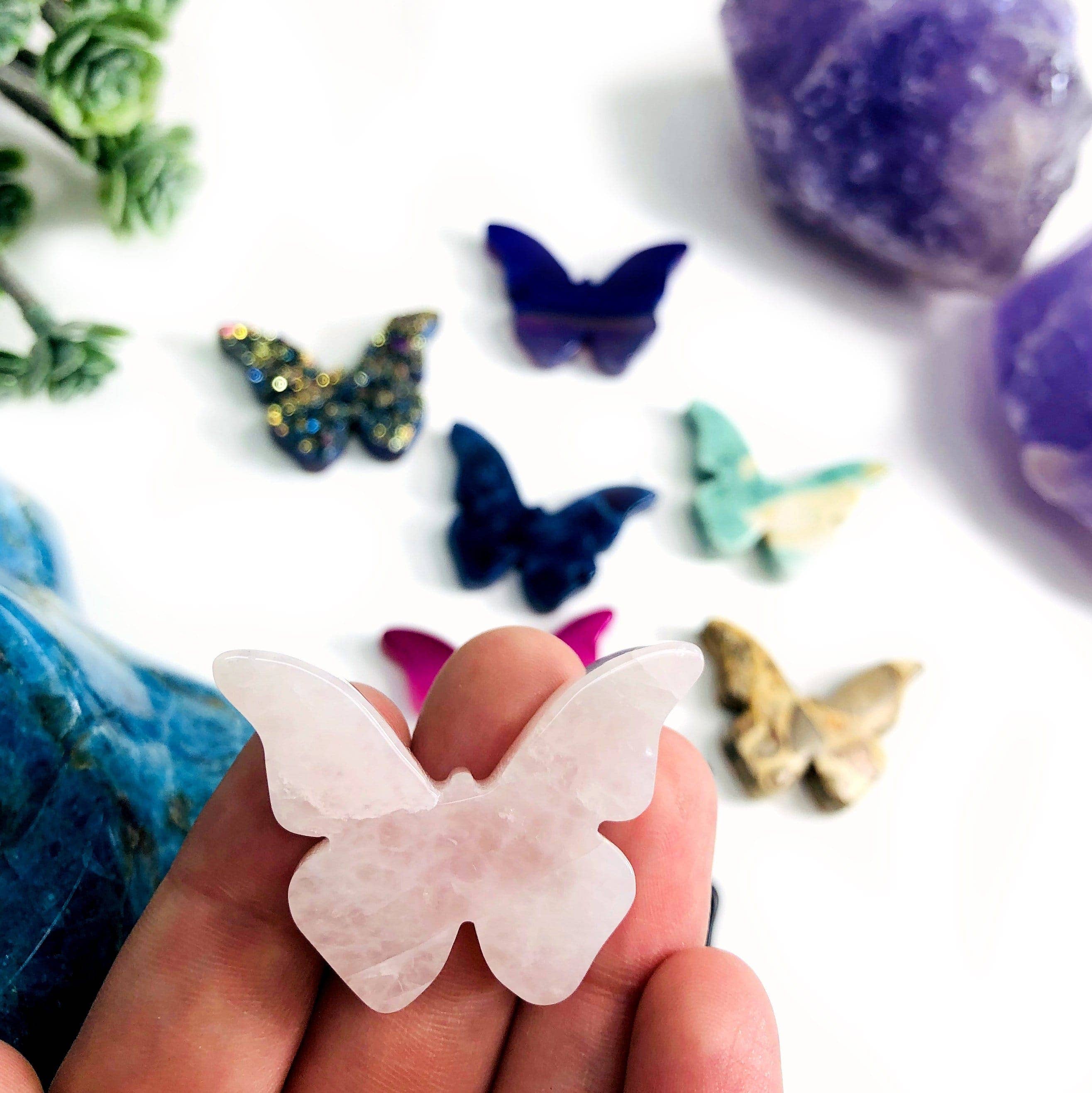 Butterfly Gemstone Cabochon Pink Agate