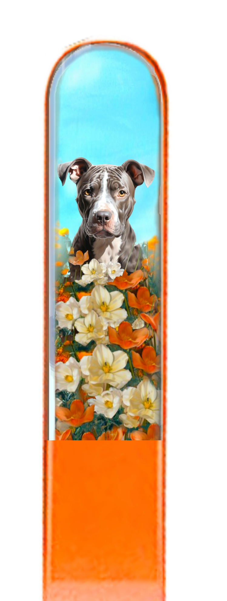 Terrier Pit Bull Pitty Dog 3D Pet Colored Crystal Nail File: Large