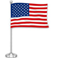 American USA Deluxe Desk Flag Set, with Silver Dome and Base