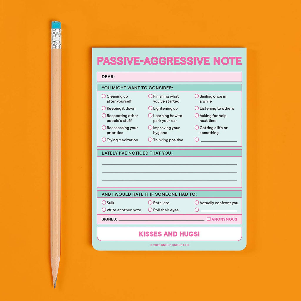Passive Aggressive Nifty Note Pad