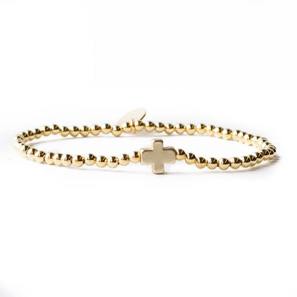 Faith Over Fear Cross Gold Bracelet