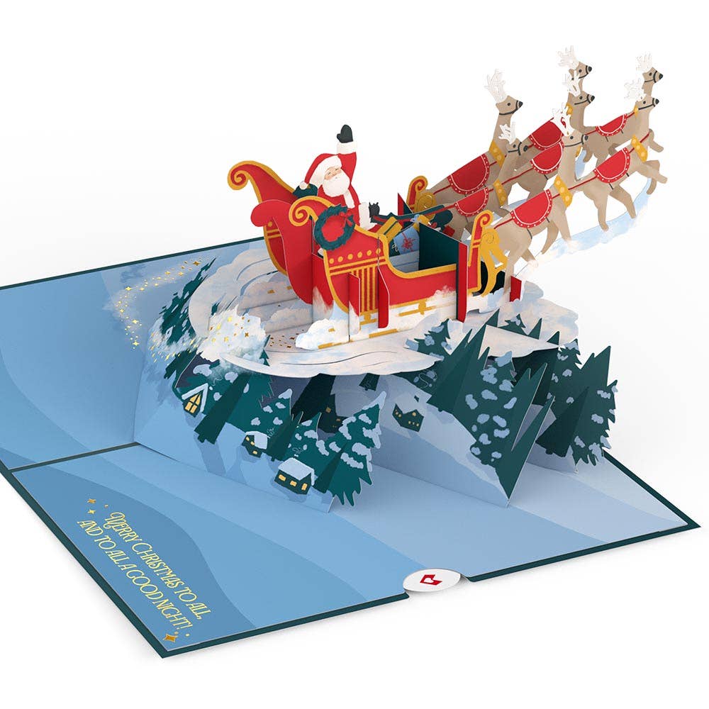 Night Sky Santa Sleigh Lovepop Card