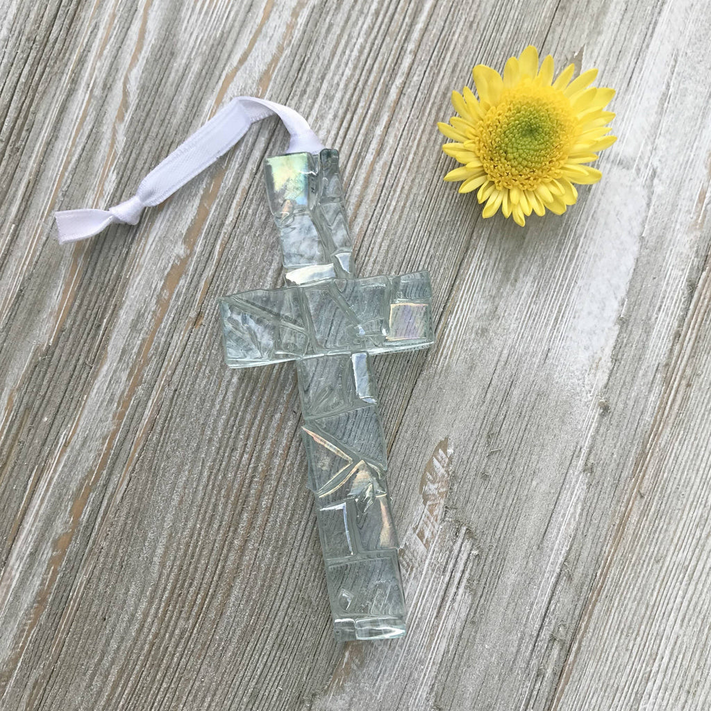 Baby in Heaven Infant Memorial Clear Mosaic Cross