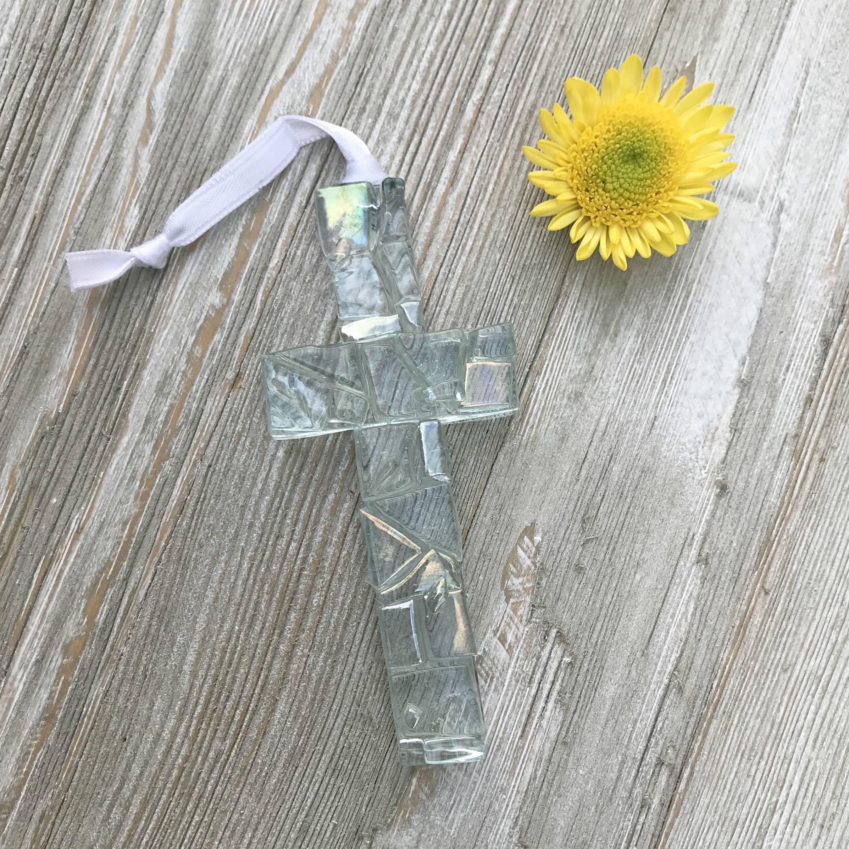Baby in Heaven Infant Memorial Clear Mosaic Cross