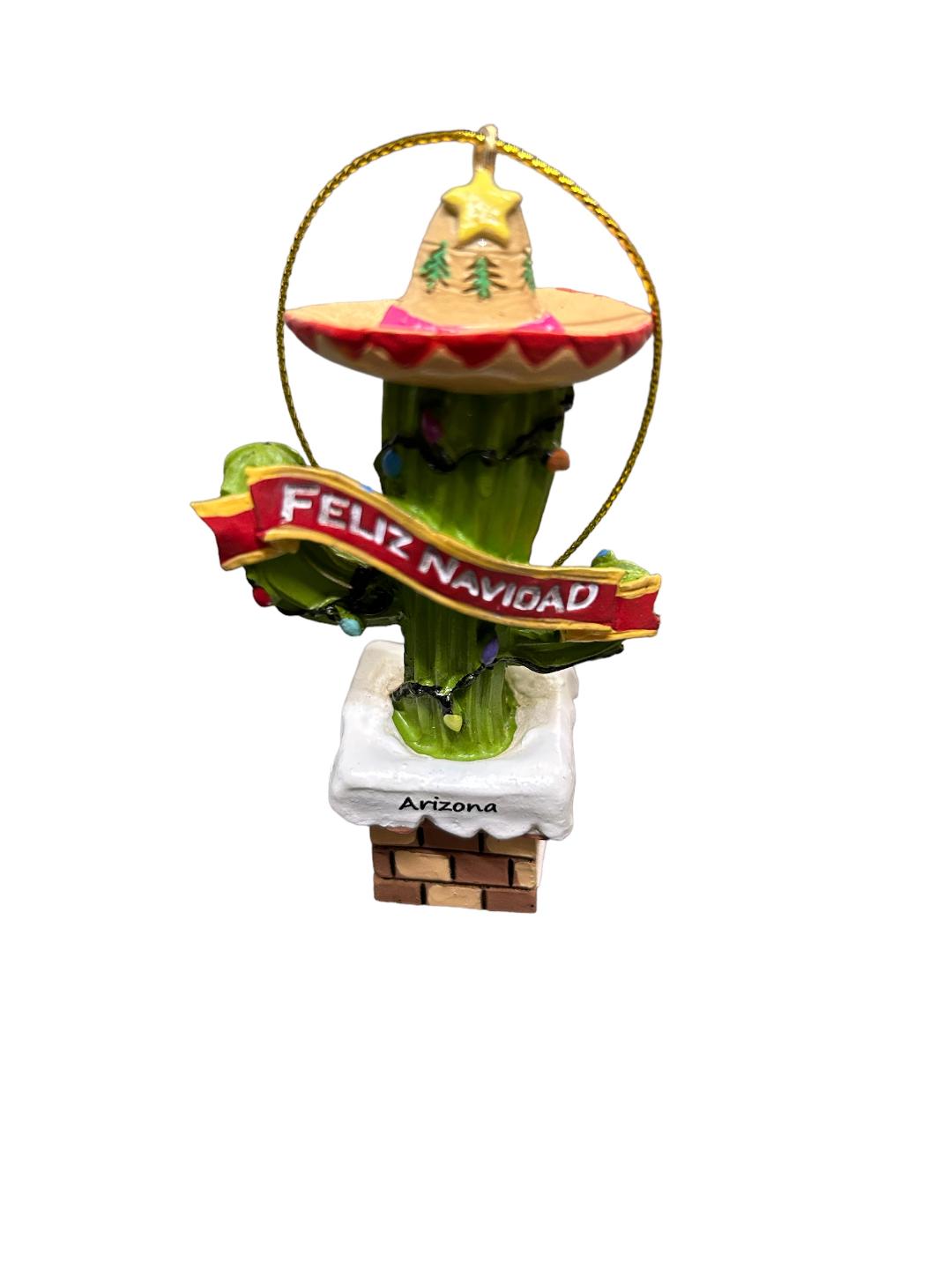 Arizona Cactus Feliz Navidad Ornament