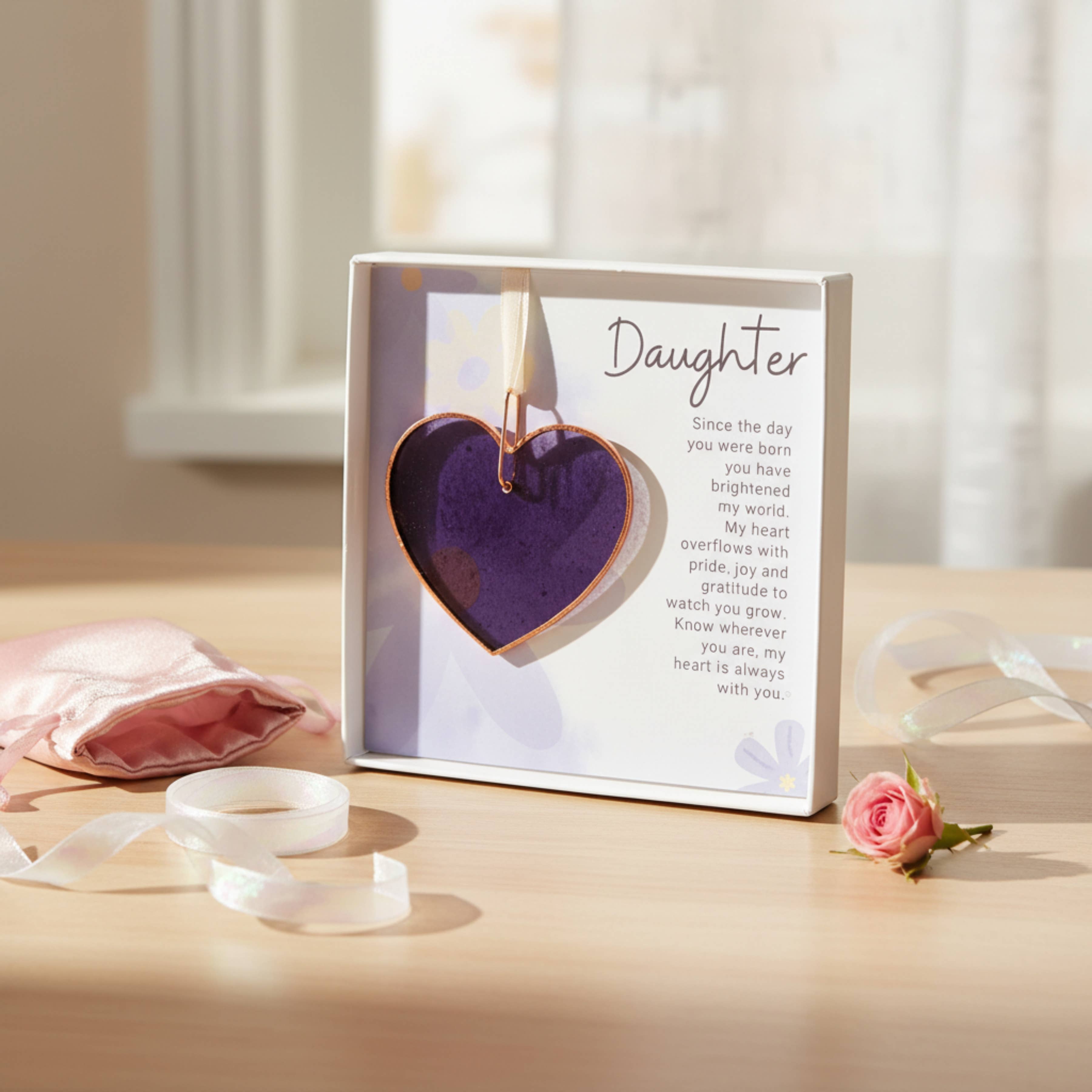 Daughter Keepsake Gift – Handmade Stained Glass Heart