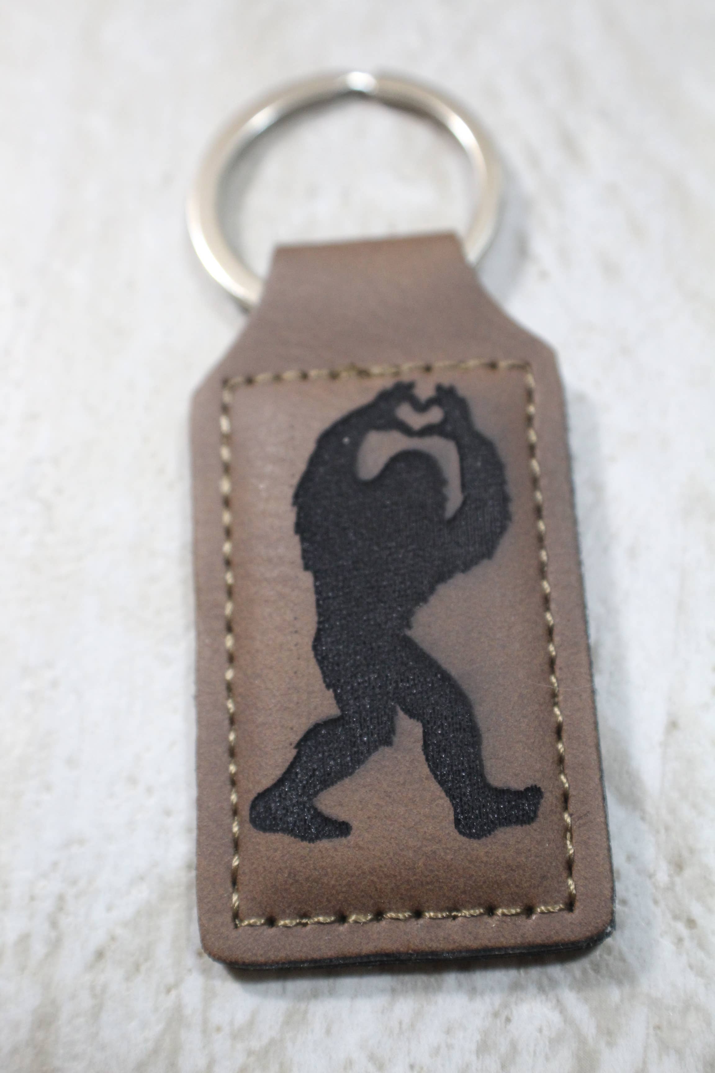 Bigfoot With Heart Keychain