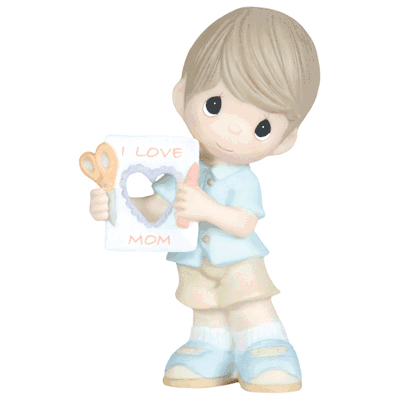 I Love Mom Boy Precious Moments Figurine