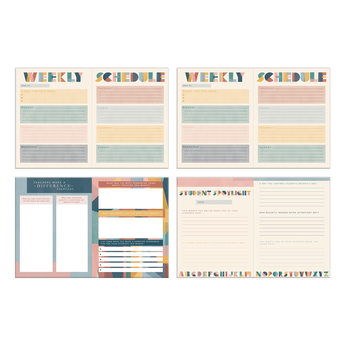 Modern Teacher Undated Planner
