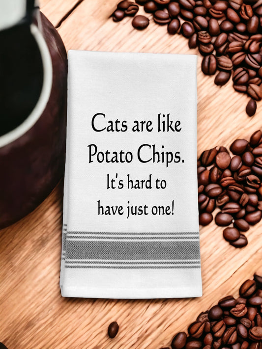 Cats are like potato chips...towel