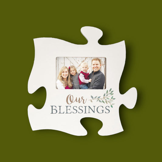 Our Blessings Puzzle Piece Photo Frame
