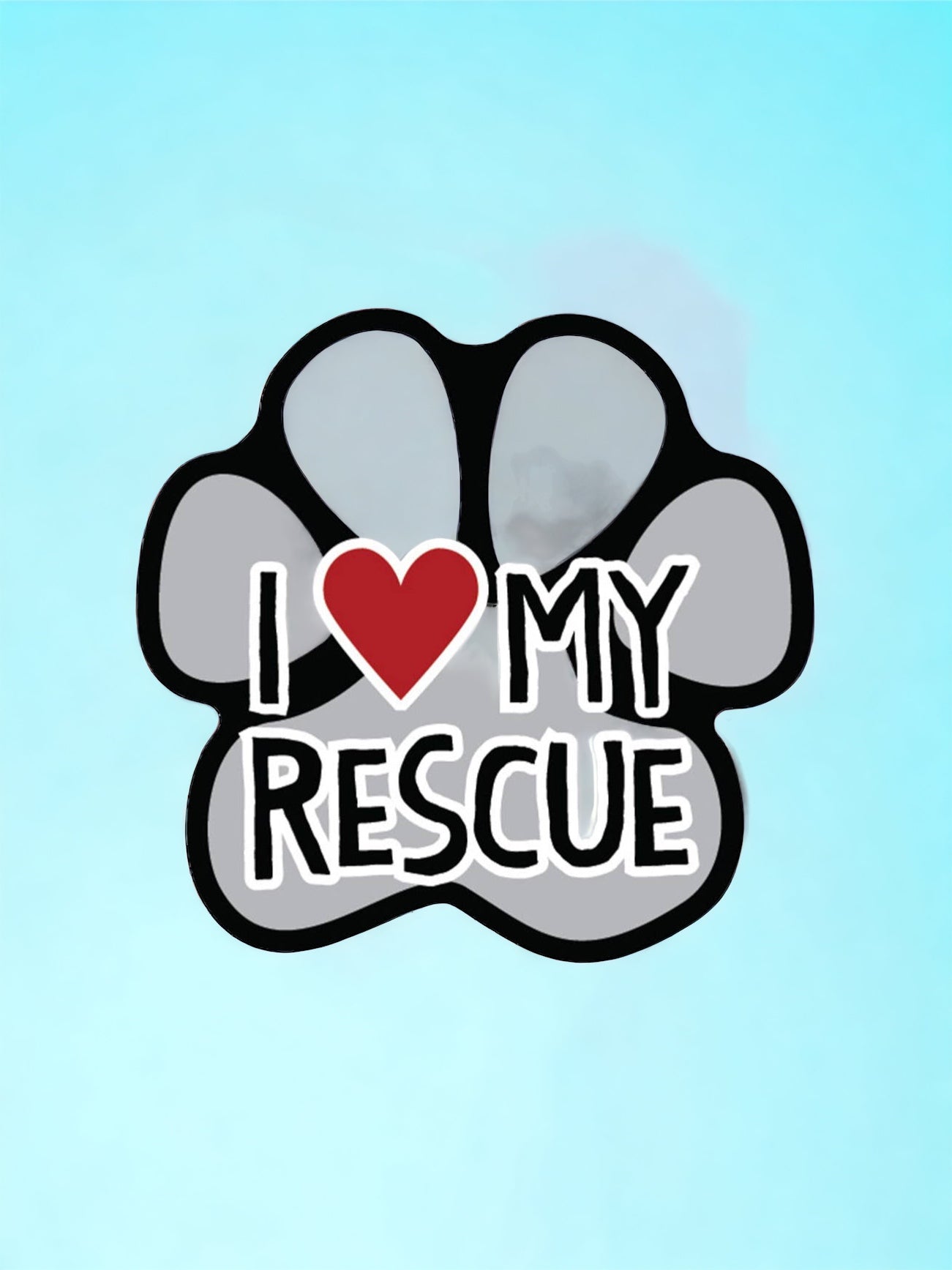 I Love My Rescue Dog Sticker