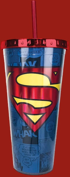 Superman Foil Cup with Straw