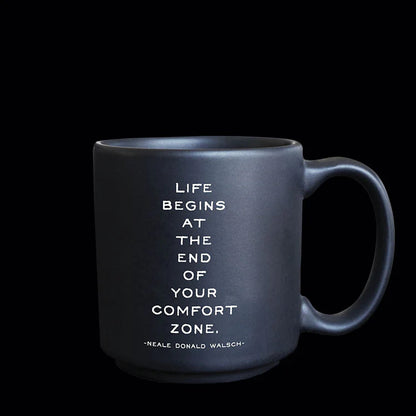 Life begins at the end of your comfort zone mini mug