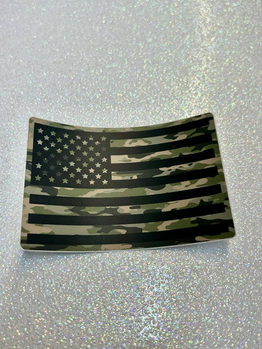 Camo USA Flag Sticker