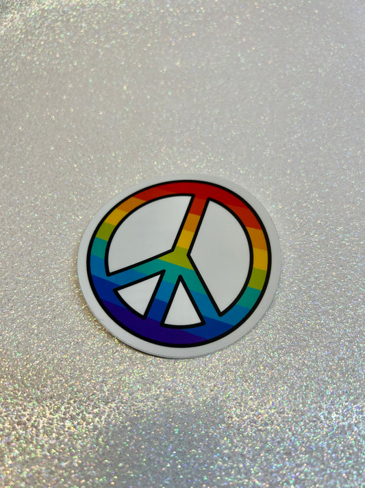 Rainbow Peace Symbol Sticker