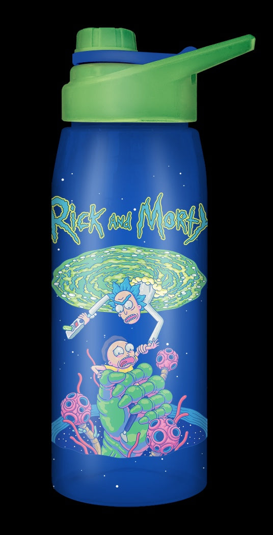 Rick and Morty Portal Grab Water Bottle w Screw Lid