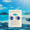 Sapphire Rhinestone Rivoli Earrings