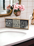 Please Seat Yourself Bathroom Box Sign Set of 3