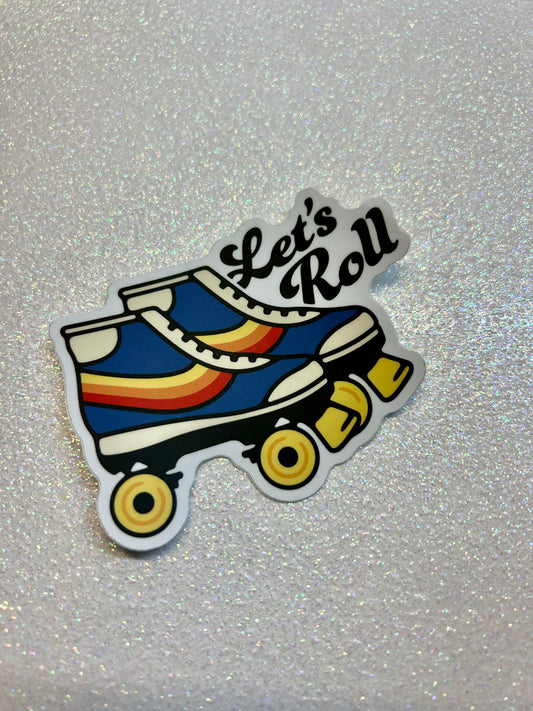 Let's Roll Skates Sticker