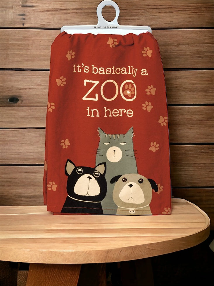 It's Basically a Zoo in Here Kitchen Towel