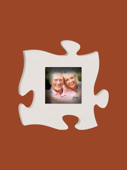 White Single Puzzle Piece Photo Frame