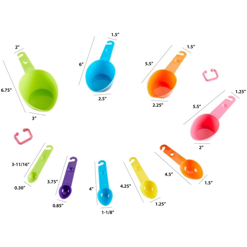 Little Chefs In The Kitchen Measuring Utensils 9 Piece Set