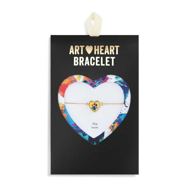 Dog Mom Art Heart Bracelet