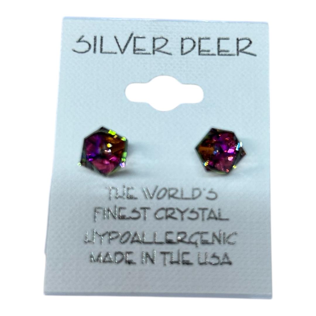 Tilted Cube Multi Color Earrings