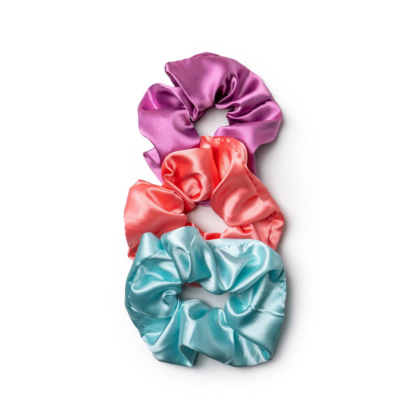 Mane Squeeze Satin Hair Scrunchies 3/pk