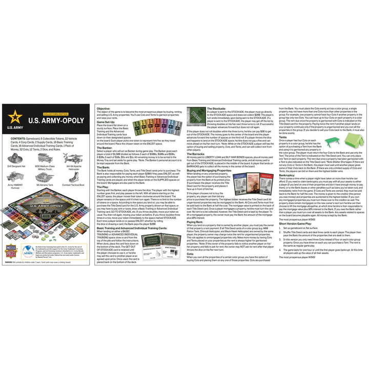 U.S. Army Opoly Board Game