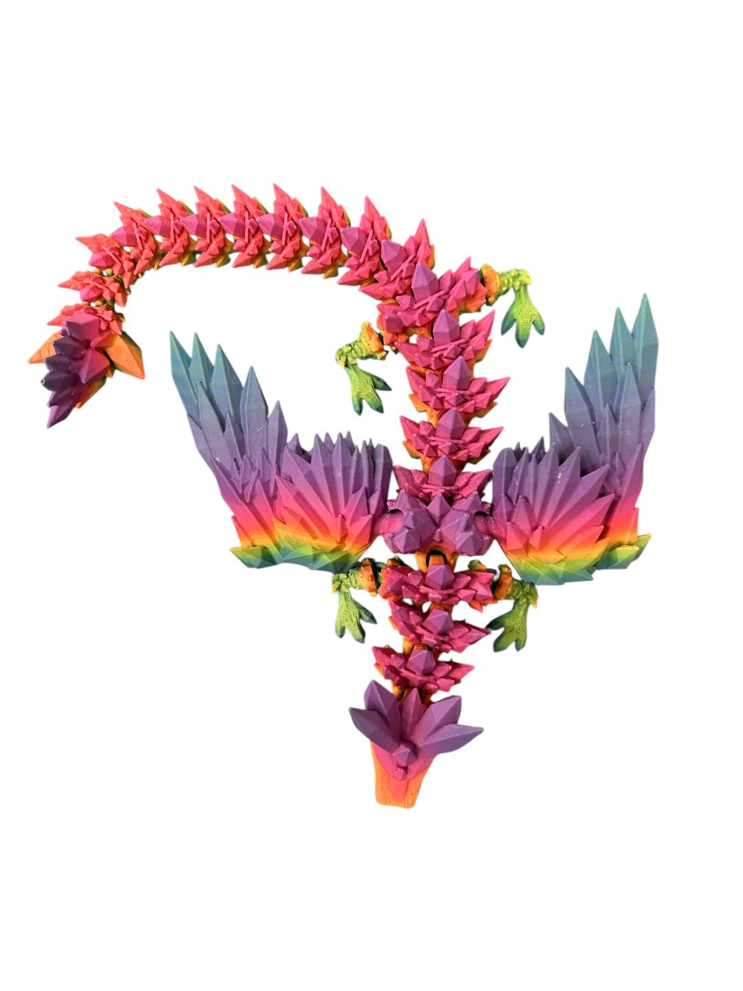 Matte Rainbow Crystal Winged Dragon