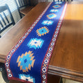 Aztec 2 Table Runner Blue and Red