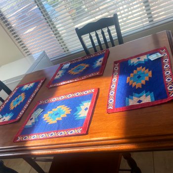 Aztec Placemat Blue and Red