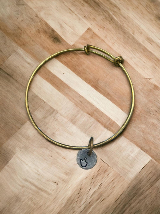 Middle Finger Charm Gold Bracelet