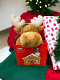 Mini Moose Plush Hanging Ornament in Cute Christmas Bag