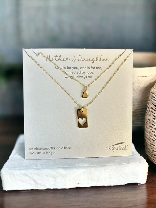 Mother Daughter Gold Necklace Set