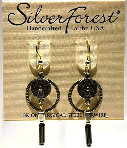 Silver Forest Techno Look Earrings