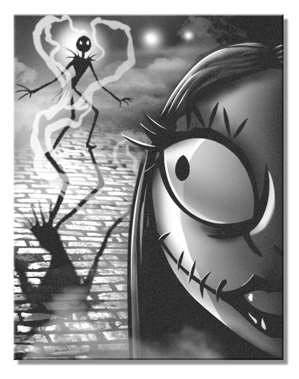 Nightmare Before Christmas Silhouette Tin Sign