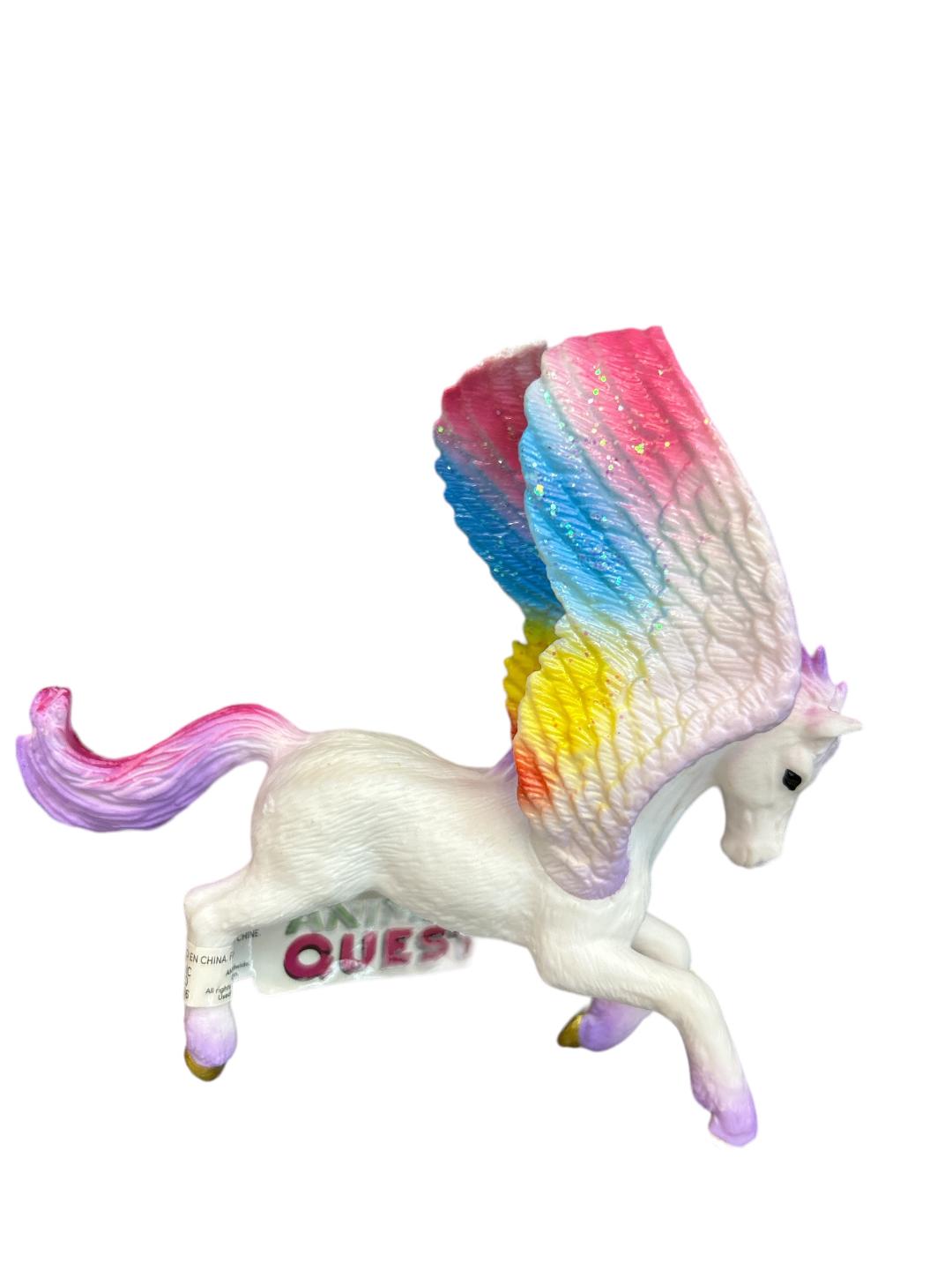 Pegasus Rainbow with Purple Hooves Animal Quest