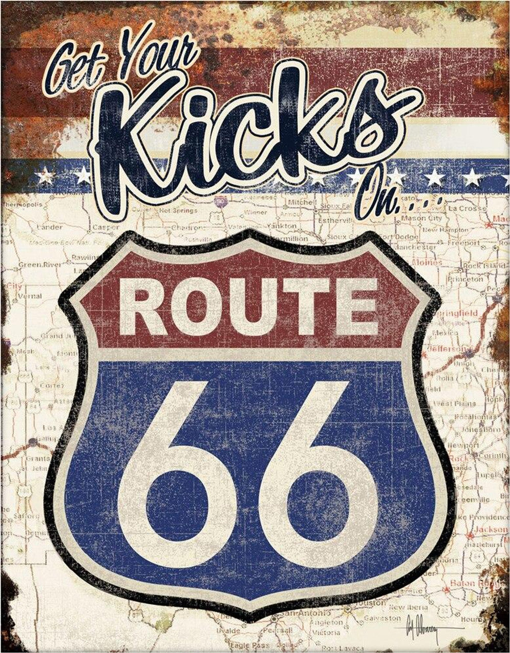 Get Your Kicks..Rte 66 Tin Sign